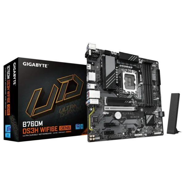 Gigabyte B760M DS3H WIFI6E GEN5 DDR5 Intel 12/13/14th Gen MicroATX Motherboard