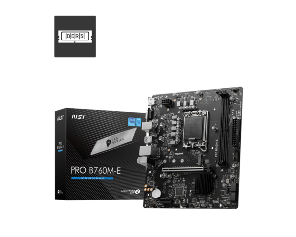MSI Pro B760M-E DDR4 Intel 12th/13th/14th Gen MicroATX Motherboard