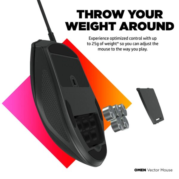 HP Omen Vector RGB Gaming Wired Mouse with Durable OMRON Switches Adjustable Weight and DPI Upto 16000 - Image 4