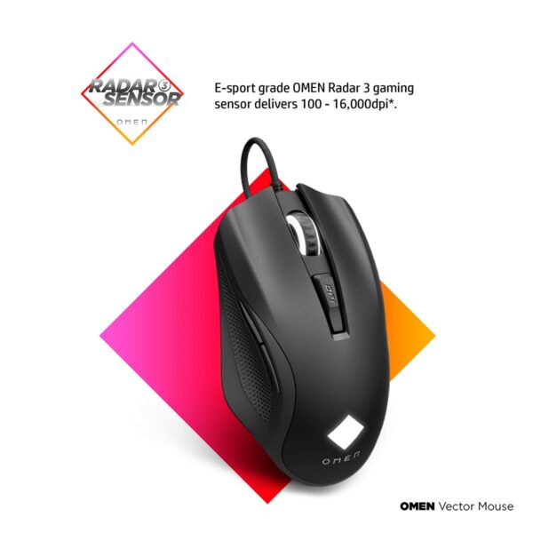 HP Omen Vector RGB Gaming Wired Mouse with Durable OMRON Switches Adjustable Weight and DPI Upto 16000 - Image 2