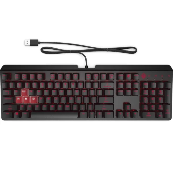 HP Omen Encoder Customizable Mechanical Gaming Keyboard with Cherry MX Red Keys, Full N-Key Rollover, LED Backlit, USB