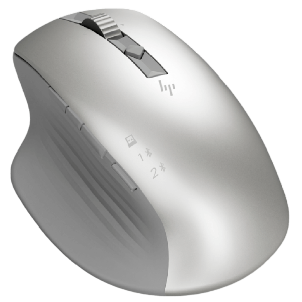 HP 930 Creator Wireless Mouse - Bluetooth/Wired Compatible with USB-A Dongle - 7 Programmable Buttons - Ergonomic Grip -Silent Click & Scroll-Up to 12 Week Battery Life - Track-on-Glass Sensor, Silver - Image 2