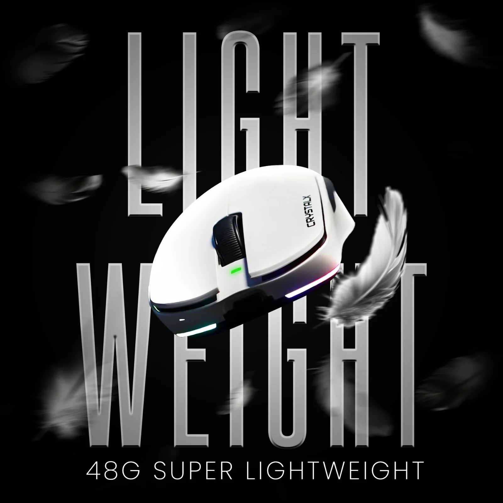 Crystal X Frost X20 White Ultra-Light weight Design (48g) Tri mode Wireless 12000 DPI Mouse - Image 2