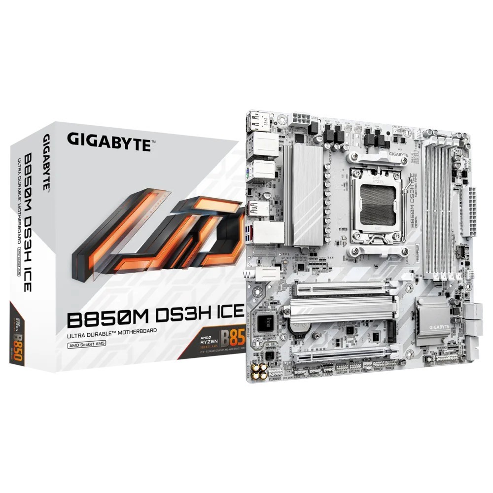 Gigabyte B850M DS3H ICE M-ATX AM5 DDR5 Gaming Motherboard
