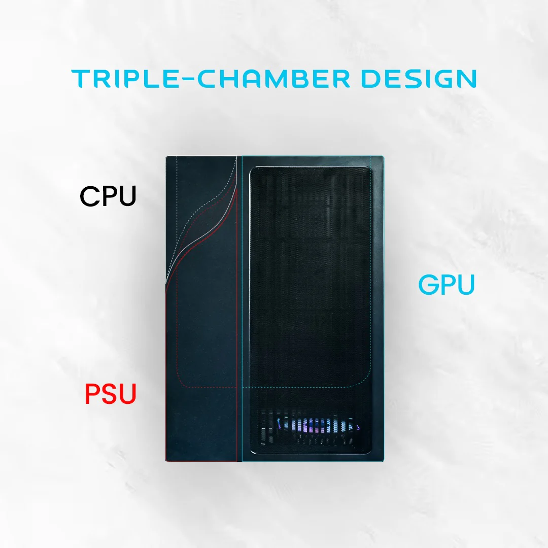 Crystal X Core View V950B-L ATX Digital Display Gaming Chassis With 4 x Infinity Fans - Image 12