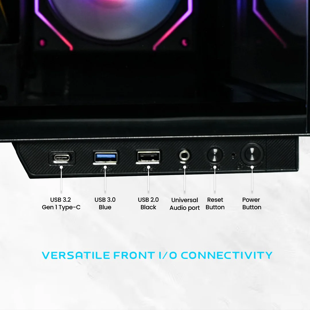 Crystal X Core View V950B-L ATX Digital Display Gaming Chassis With 4 x Infinity Fans - Image 7