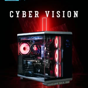 Crystal X Cyber Vision U600B-N ATX Gaming Chassis With Vertical Mounting Kit & Pre Installed 4 x Infinity Fans