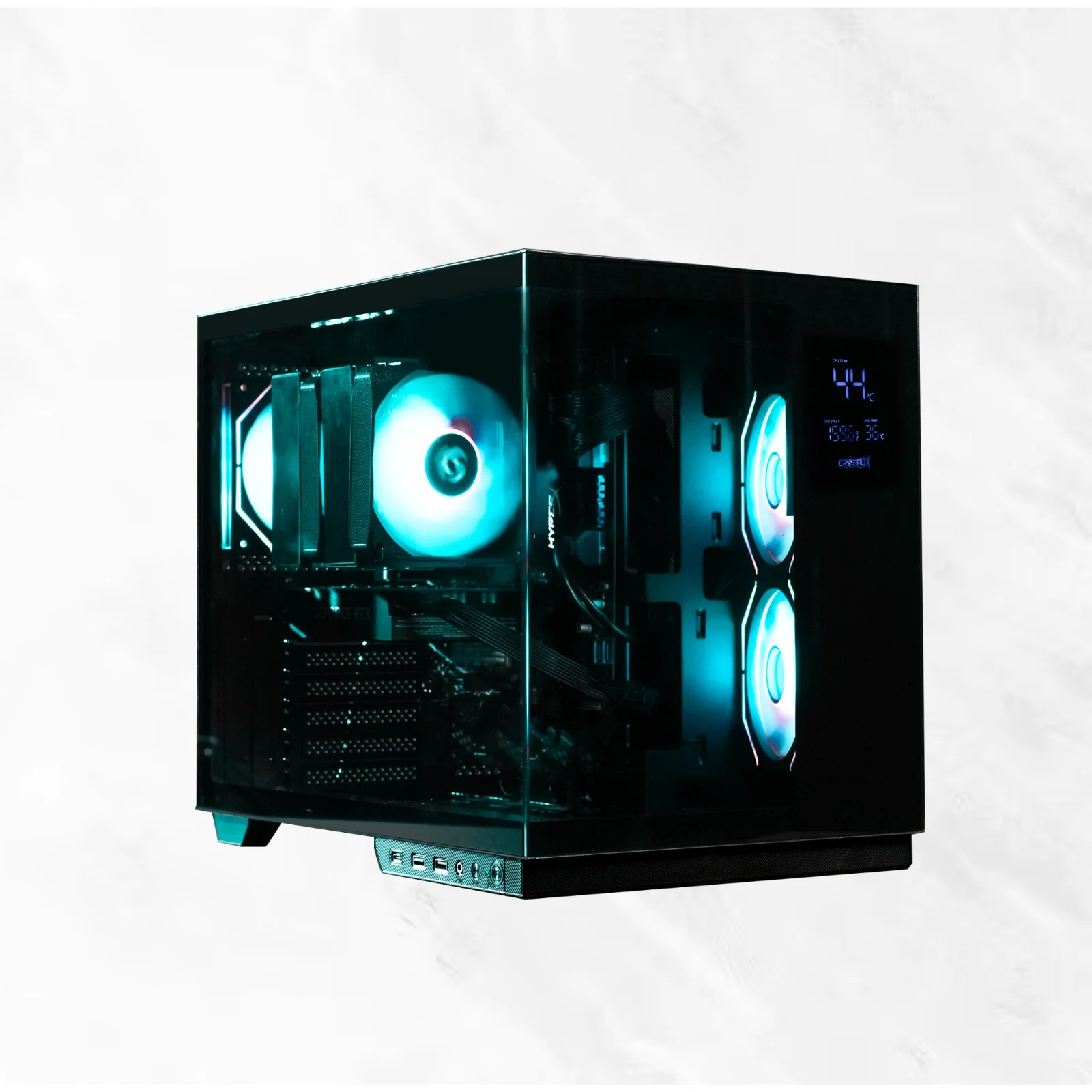 Crystal X Vortex Pro V-331 ATX Digital SE Led Display Gaming Chassis With 3 x Infinity Fans Include - Image 8