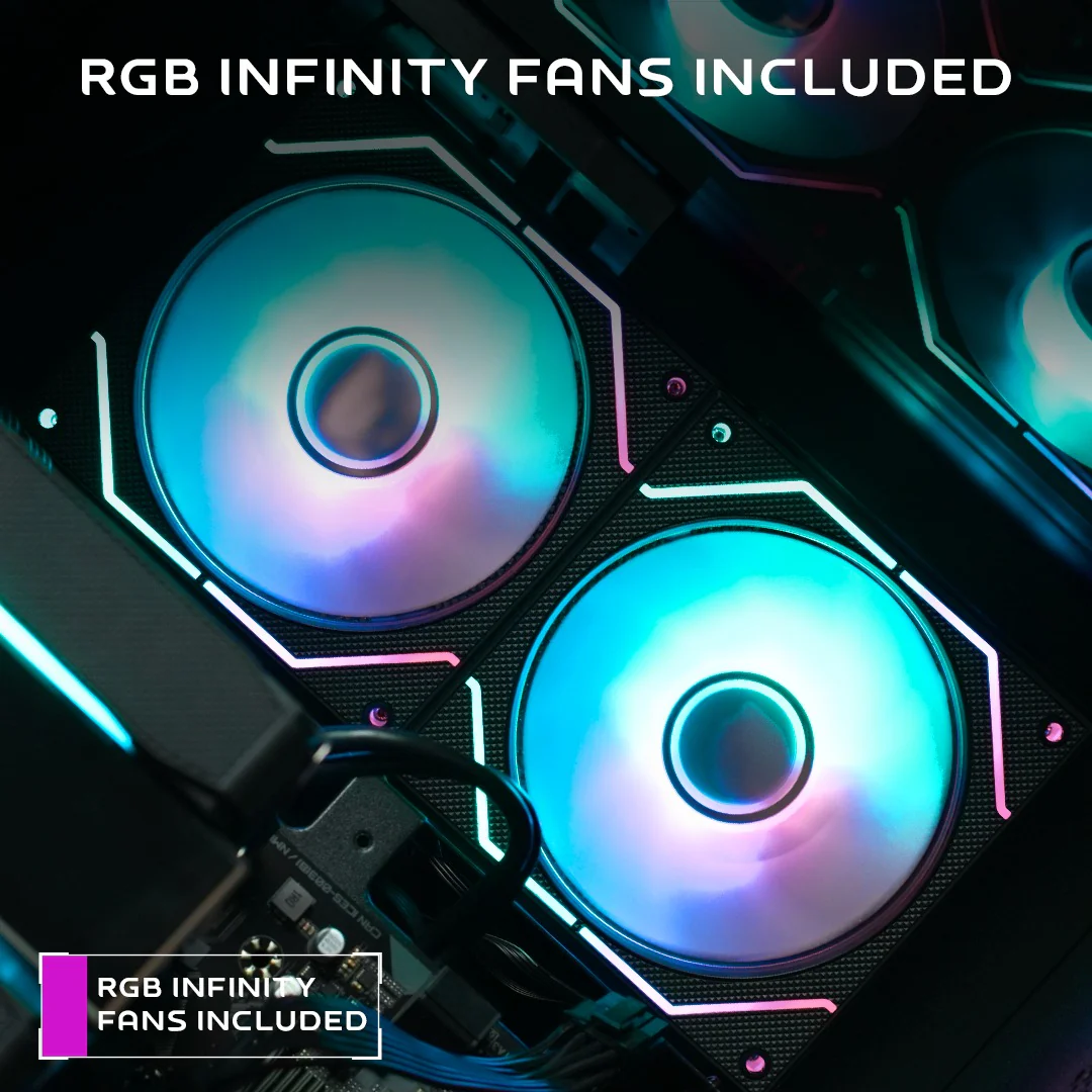 Crystal X Vortex Pro V-331 ATX Digital SE Led Display Gaming Chassis With 3 x Infinity Fans Include - Image 7