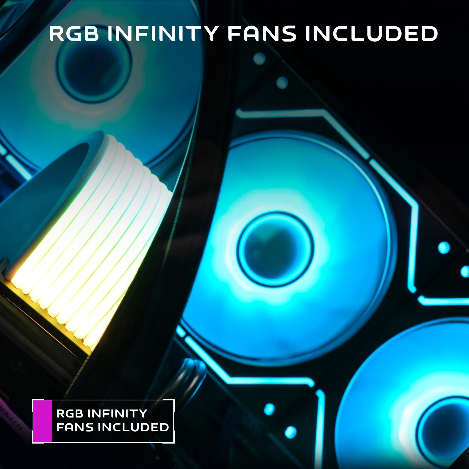 Crystal X Core View V950B-L ATX Digital Display Gaming Chassis With 4 x Infinity Fans - Image 8