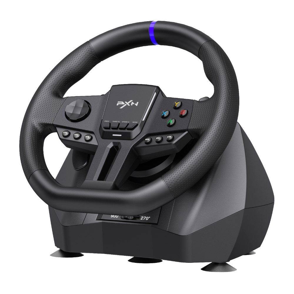 PXN V900 Gen2 Gaming Steering Wheel with 2 Pedals – Black - Image 4