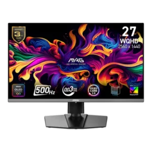MSI MAG 272QP QD-OLED X50 27″ QD-OLED Display WQHD 500Hz AMD FreeSync Premium Pro Black Gaming Monitor