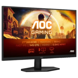 AOC 27G42E 27" Fast IPS Gaming Monitor FHD 180Hz 1ms – Adaptive-Sync for PC, PS5 & Xbox